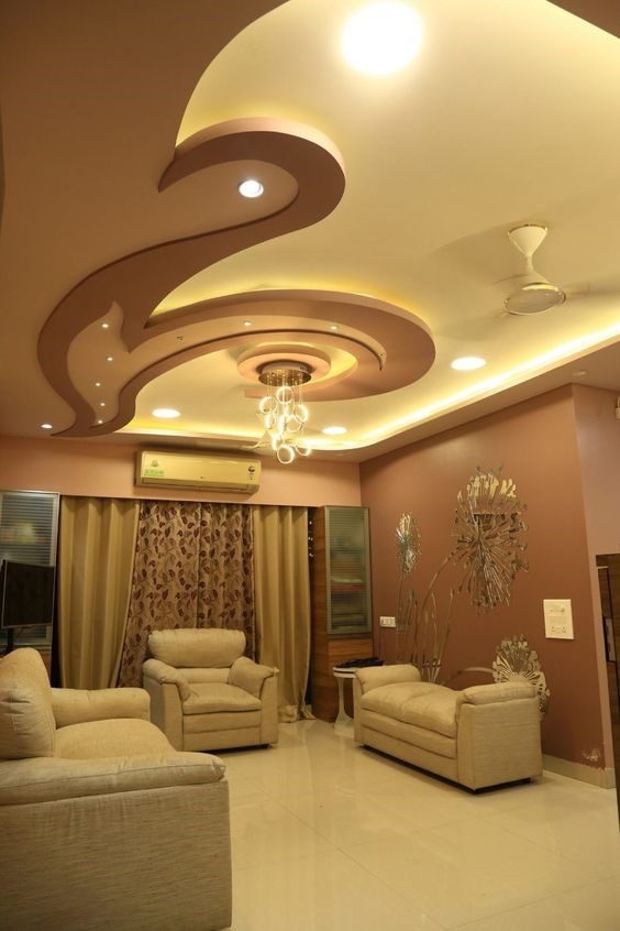 Luxury gypsum interior work for modern home decoration
